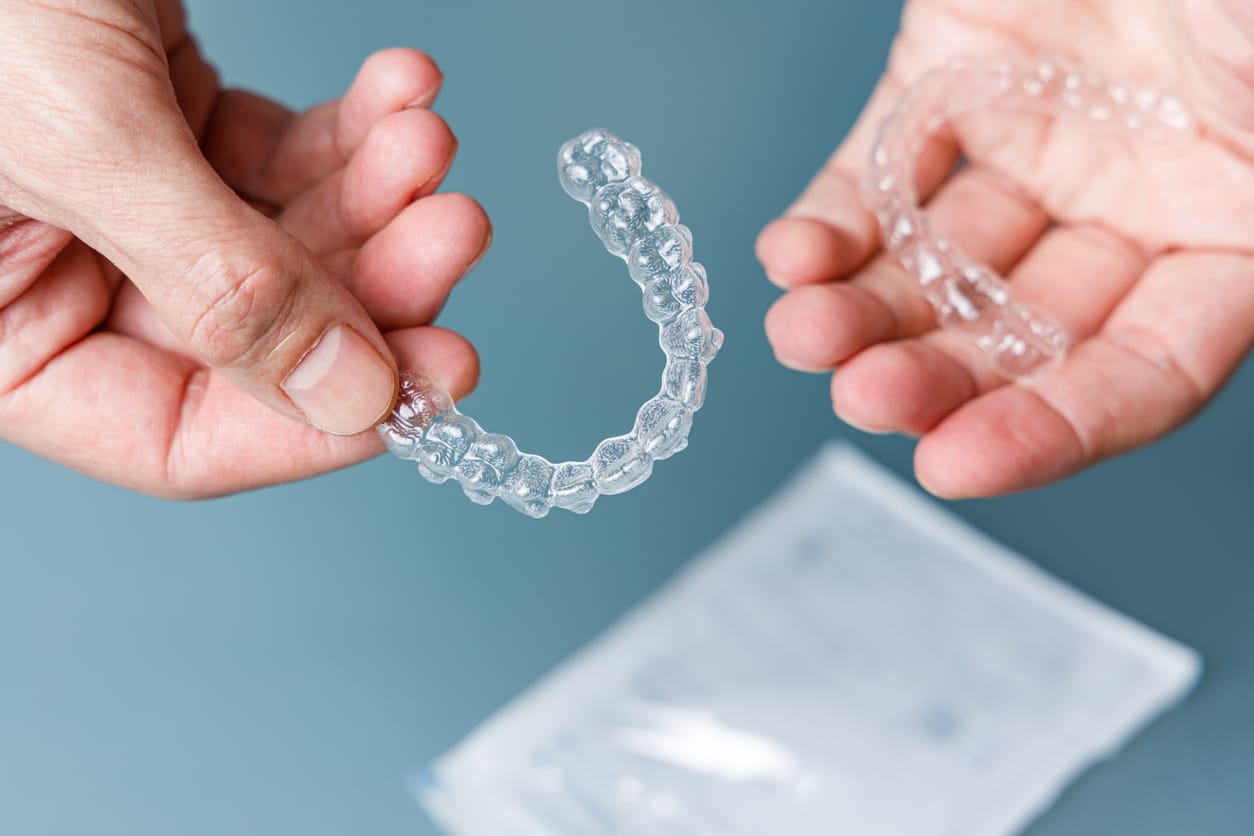Angel clear aligners removable trays for teeth straightening at Dr. B Smiles Orthodontics in Wappingers Falls, NY